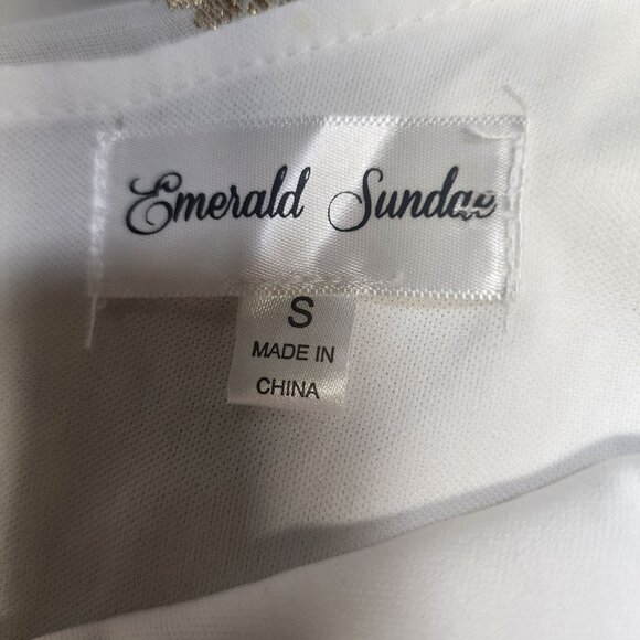 Emerald Sundae Asymmetrical Bodycon Dress With Gold Sequin Pattern - Picture 14 of 15